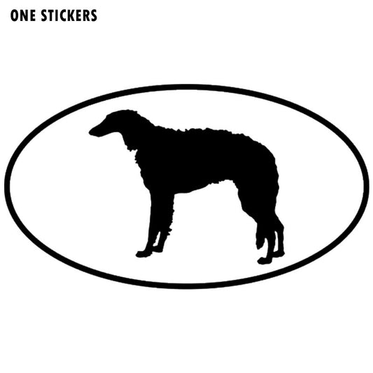14.8*8.2CM Borzoi Dog Car Stickers Personality Vinyl Decal Car Styling Bumper Decoration Black/Silver S1-0691