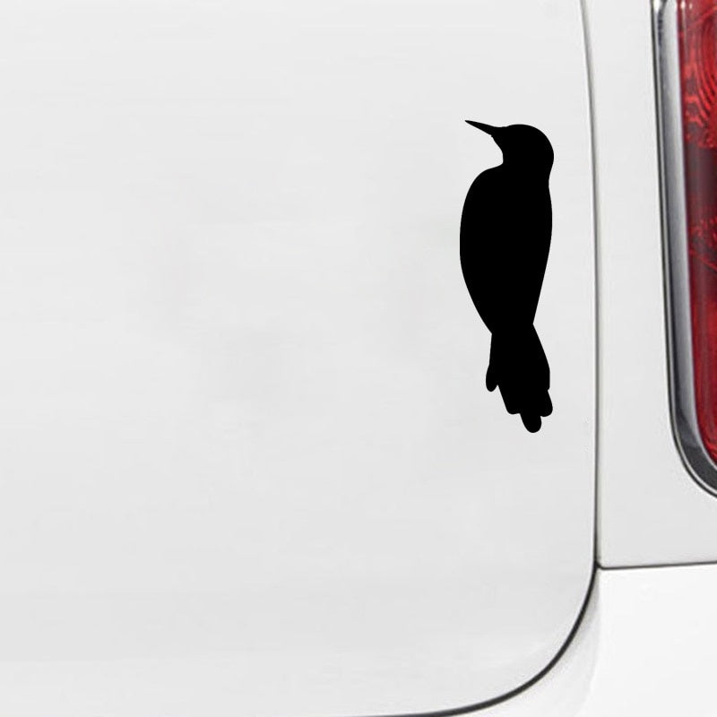 5CM*16.5CM Fun Woodpecker Bird Silhouette Vinyl High-quality Car Sticker Decal Black/Silver C15-0826