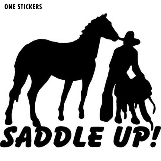 16CM*13.5CM Cowboy Horse Rodeo Western Saddle Farm Vinyl Car Stickers And Decals Motorcycle Car Styling Accessories C8-0390