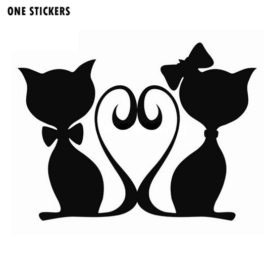 16*12CM CATS LOVE Pet Cat Car Stickers Decals Motorcycle Fun Car Styling Black/Silver C2-0168