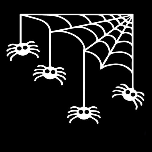 15.2*12CM Spider And Web Funny Car Styling Individual Window Vinyl Waterproof Car Stickers Black/Silver S1-2720