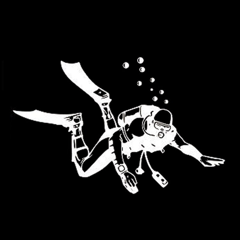 16.1CM*10.4CM Fashion Diving Extreme Sports Black/Silver Vinyl Car Sticker Silhouette Decor S9-1005