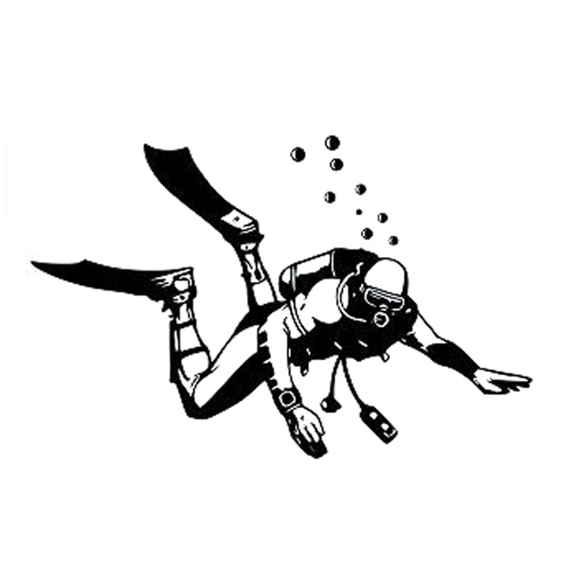 16.1CM*10.4CM Fashion Diving Extreme Sports Black/Silver Vinyl Car Sticker Silhouette Decor S9-1005