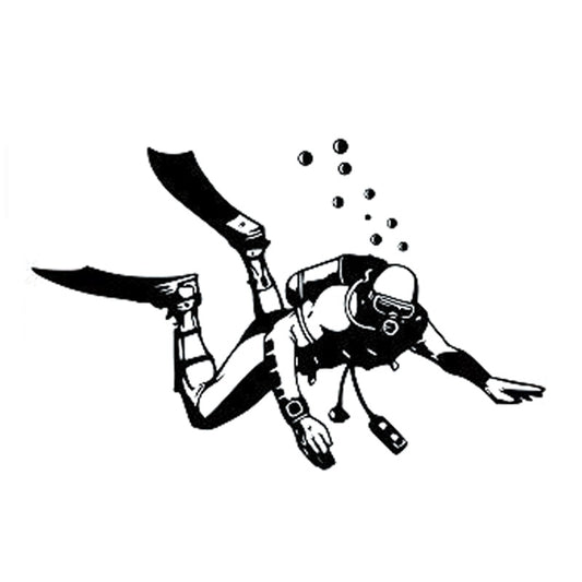 16.1CM*10.4CM Fashion Diving Extreme Sports Black/Silver Vinyl Car Sticker Silhouette Decor S9-1005