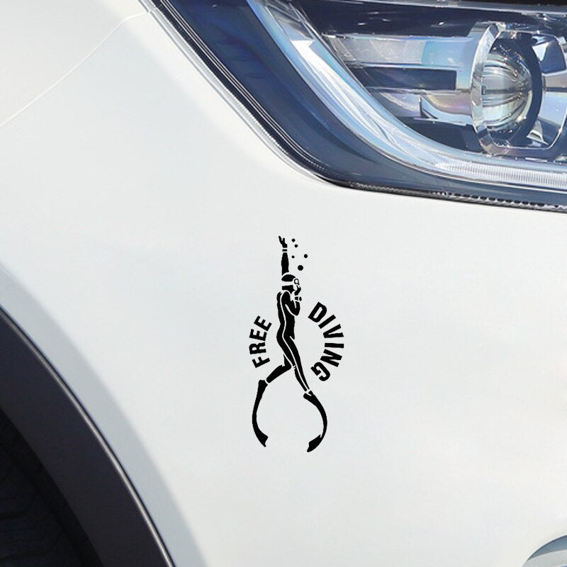 7.3*16.5CM Creative Diving Car Stickers Accessories Silhouette Black Silver Vinyl Decor C12-0683