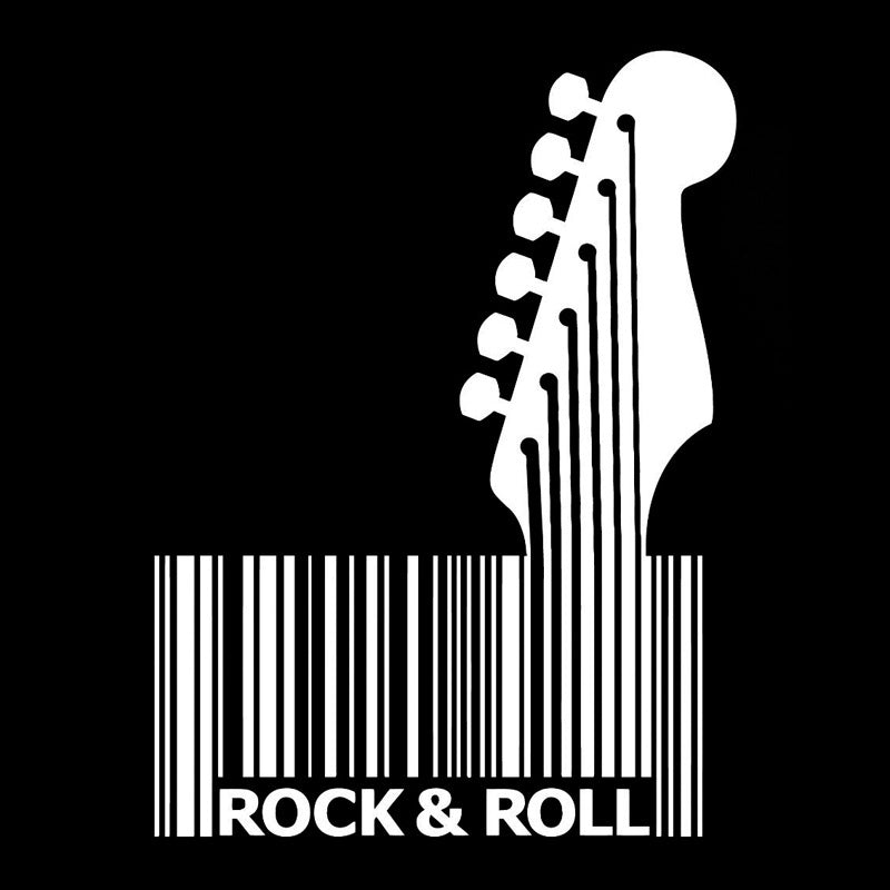 10.5CM*14.2CM Music Guitar Rock Barcode Decal Vinly  Black/Silver Car Sticker C22-0565