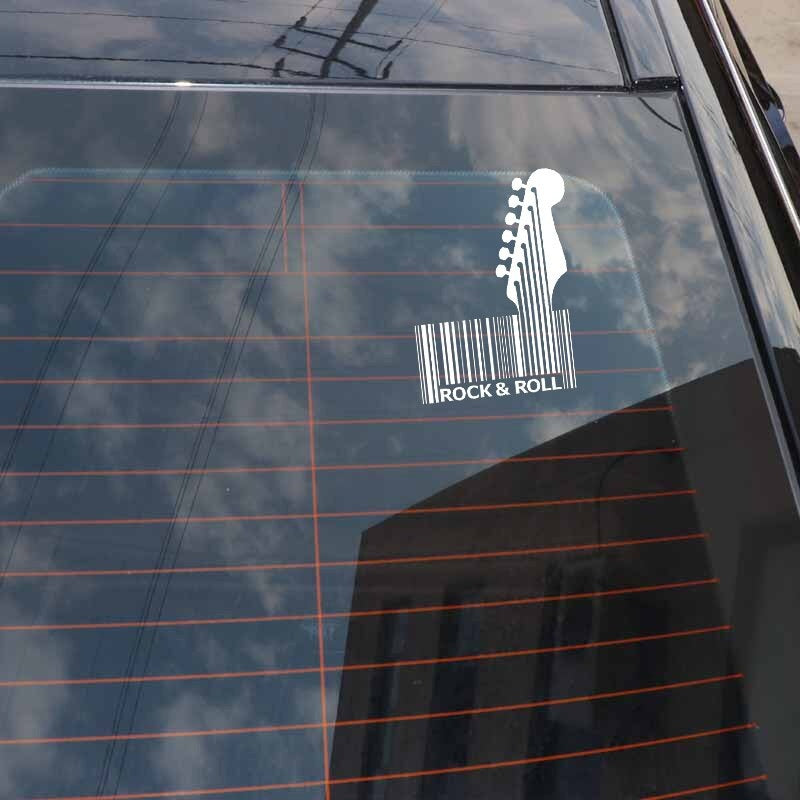 10.5CM*14.2CM Music Guitar Rock Barcode Decal Vinly  Black/Silver Car Sticker C22-0565