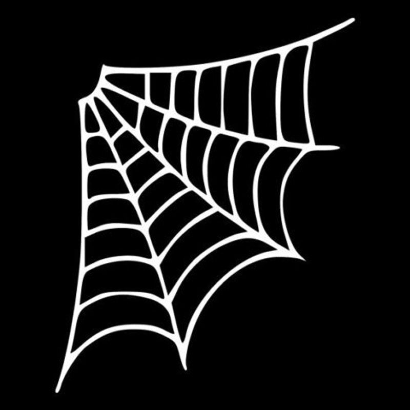 12.8*16CM Cartoon Personality SPIDER WEB Car Sticker Vinyl Decal Black/Silver S8-1320