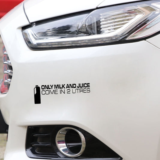 15CM*5CM Funny Car Sticker Black Silver Vinyl Only Milk And Juice Come In 2.0 Liters Decal C11-2001
