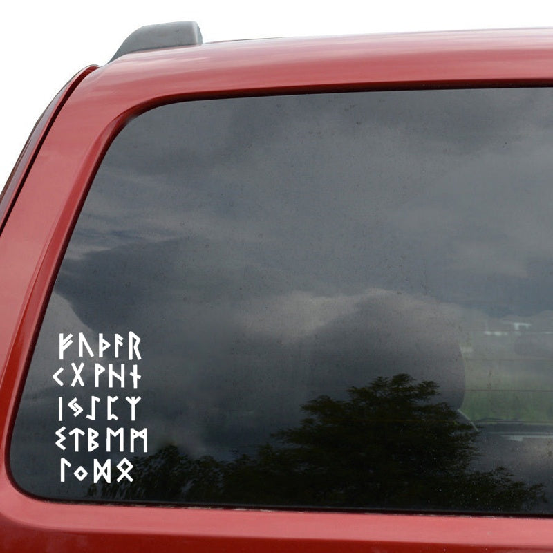 10CM*16CM Letters Labels Rune Fashion Vinyl High-quality Car Sticker Black/Silver Decal C11-1157