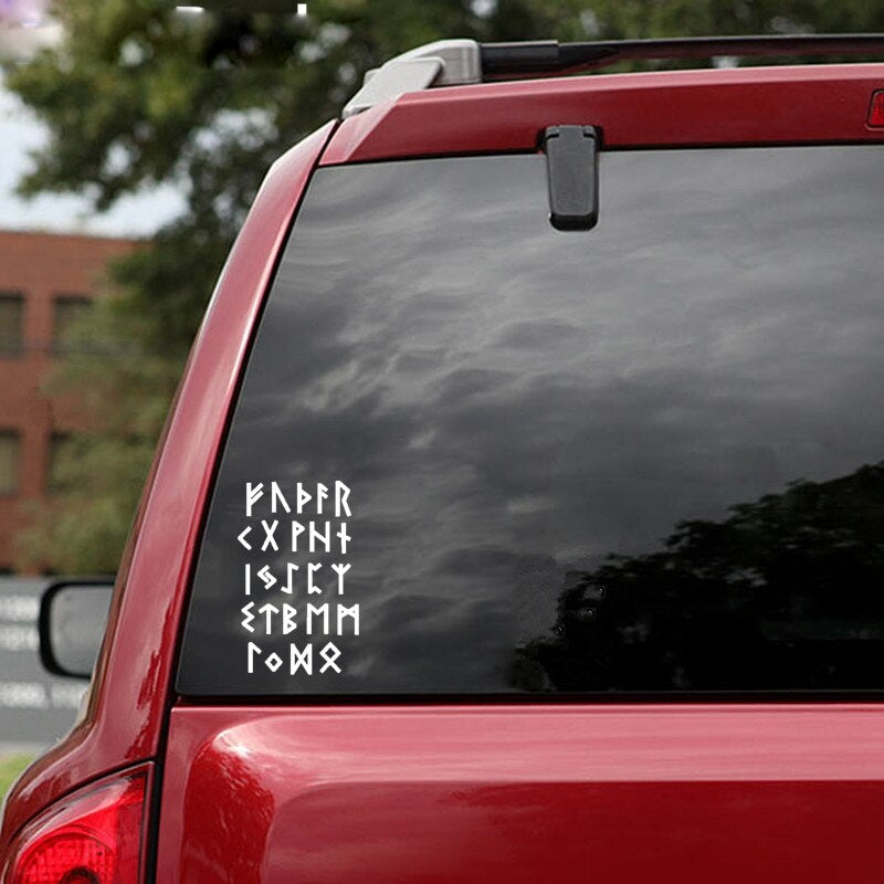 10CM*16CM Letters Labels Rune Fashion Vinyl High-quality Car Sticker Black/Silver Decal C11-1157