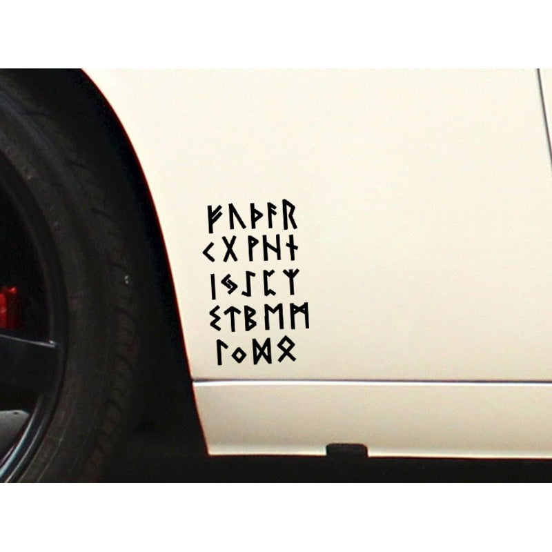10CM*16CM Letters Labels Rune Fashion Vinyl High-quality Car Sticker Black/Silver Decal C11-1157