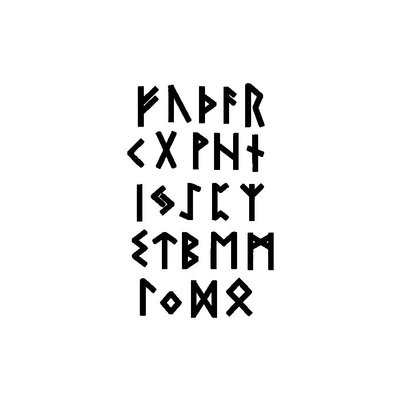 10CM*16CM Letters Labels Rune Fashion Vinyl High-quality Car Sticker Black/Silver Decal C11-1157