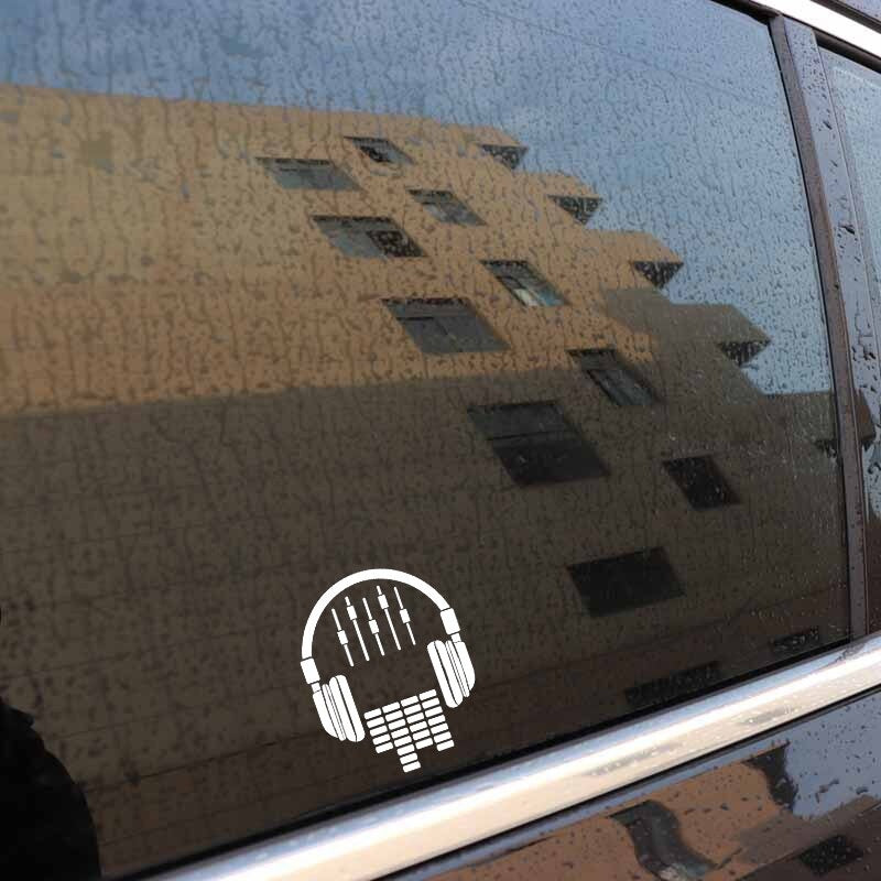 11.4CM*14.3CM Headphones  Decal Music Dj Rock Vinyl Black/Silver Car Sticker C22-0655