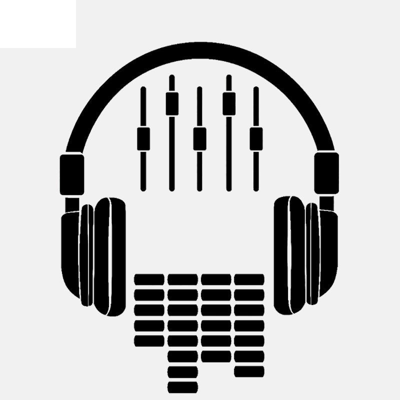 11.4CM*14.3CM Headphones  Decal Music Dj Rock Vinyl Black/Silver Car Sticker C22-0655