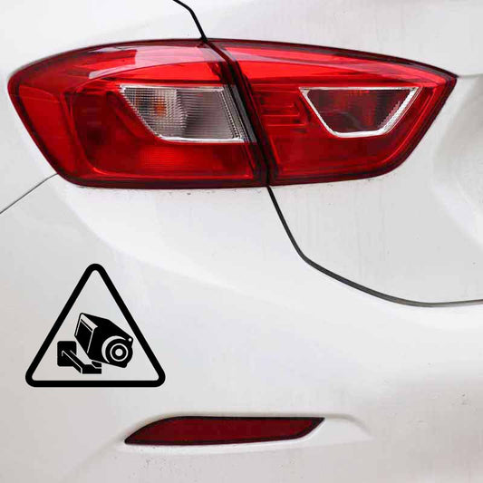 14.2CM*12.5CM Camera Cctv Video Surveillance Sign Vinyl Black/Silver  Car Sticker C22-0885