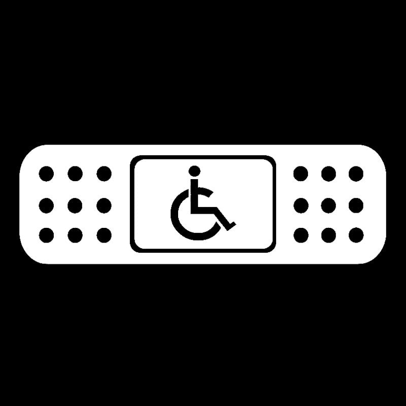 13.5*4.1CM Fun BAND AID Handicap Wheelchair JDM Decal Car Sticker Black/Silver Vinyl S8-1440