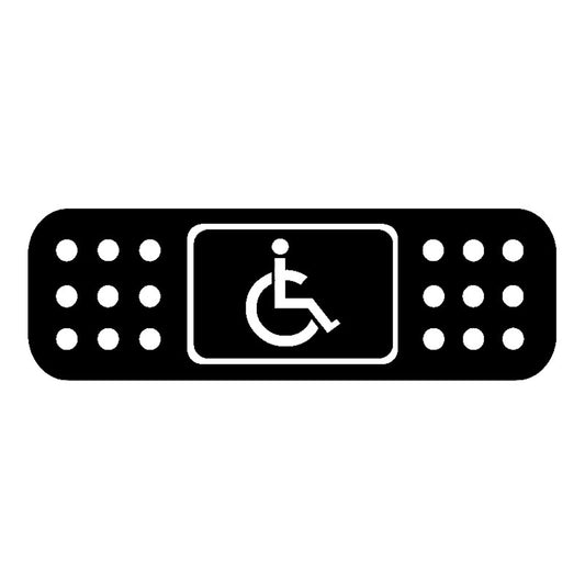 13.5*4.1CM Fun BAND AID Handicap Wheelchair JDM Decal Car Sticker Black/Silver Vinyl S8-1440