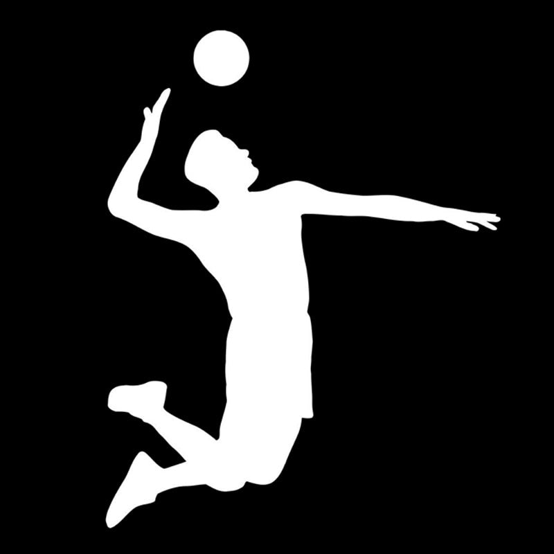 12.5CM*15.8CM Interesting Volleyball Sport Player Extreme Jump Ball Hit Silhouette Decor Vinyl Car Sticker S9-1064