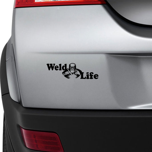 17CM*5.2CM Fashion  Weld Life Vinyl Car Window Sticker Decal Black Silver C11-1609