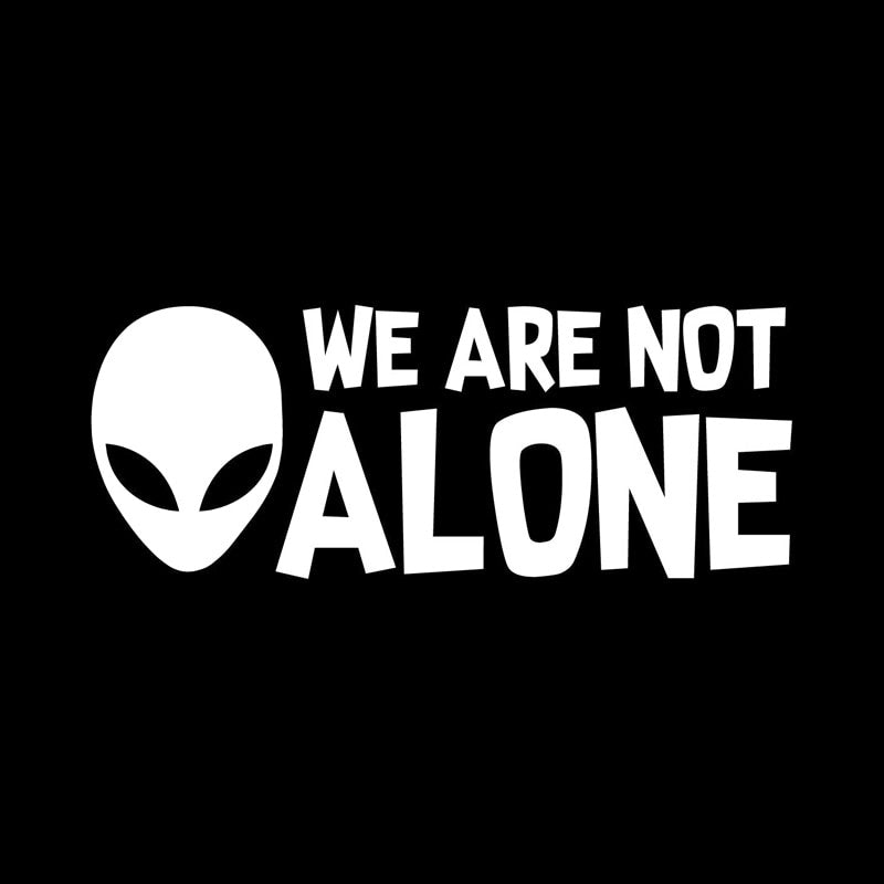 15.2CM*6CM ALIEN WE ARE NOT ALONE Vinyl Decal UFO Car Sticker Black/Silver C3-0494