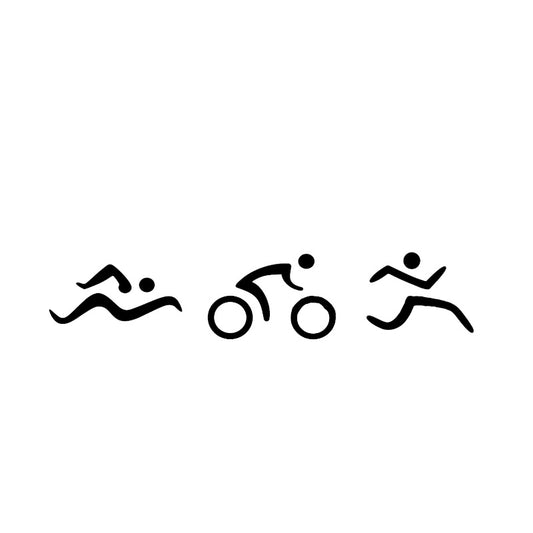 14.3*2.9CM Coolest Triathlon Swim Cycling Run Unique Silhouette Car Sticker Vinyl Decor Graphic Black Silver C12-0660