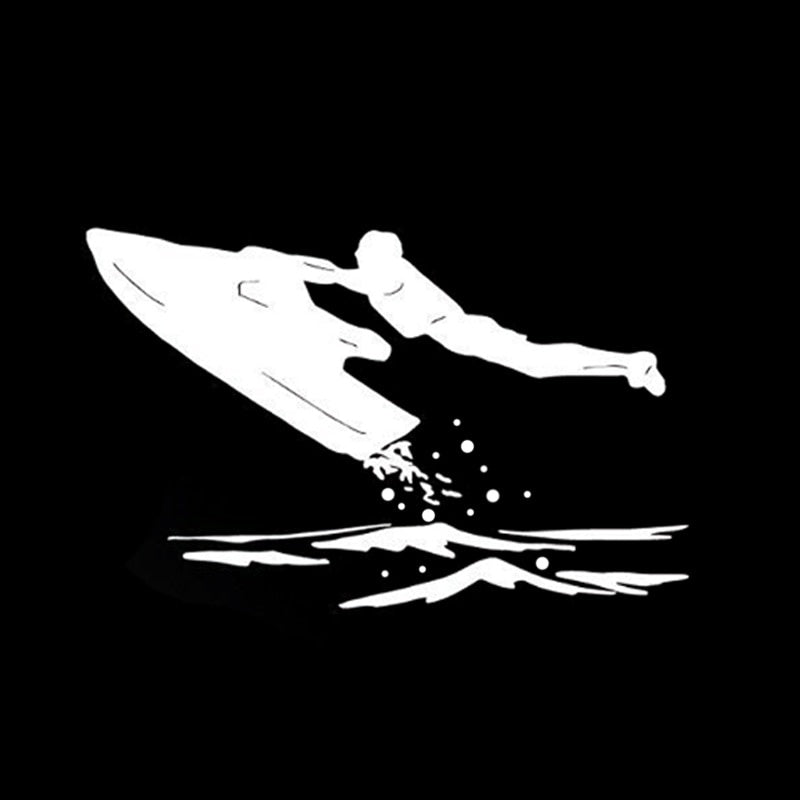 14.6CM*9.2CM Interesting Jet Extreme Ski At Sea Silhouette Sports Decal Vinyl Car Sticker S9-1165