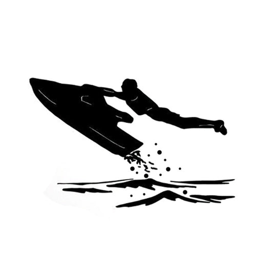 14.6CM*9.2CM Interesting Jet Extreme Ski At Sea Silhouette Sports Decal Vinyl Car Sticker S9-1165