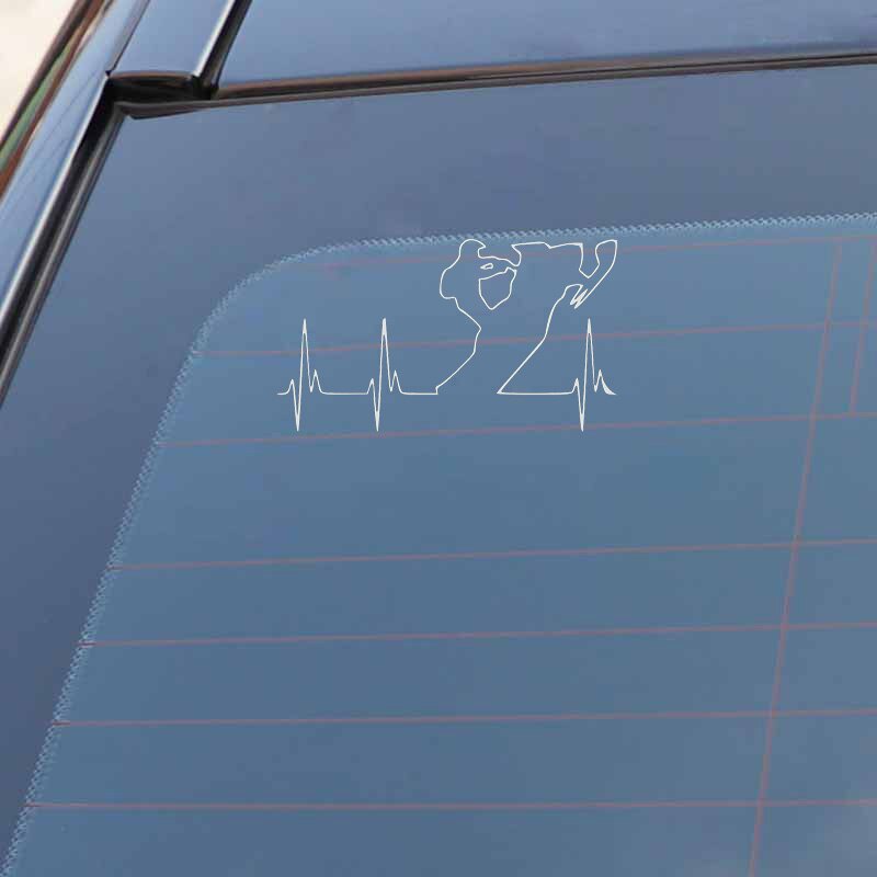 14.9CM*8.4CM Adventure Snowmobile Heartbeat Vinyl Motorcycle Decal Car Sticker C22-1044