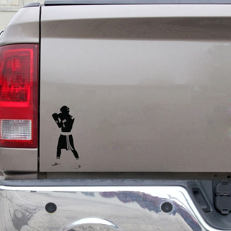 7.7*16.5CM Unique Boxing Gloves Gym Sport Fitness Decor Car Sticker Silhouette Vinyl Accessories C12-0782