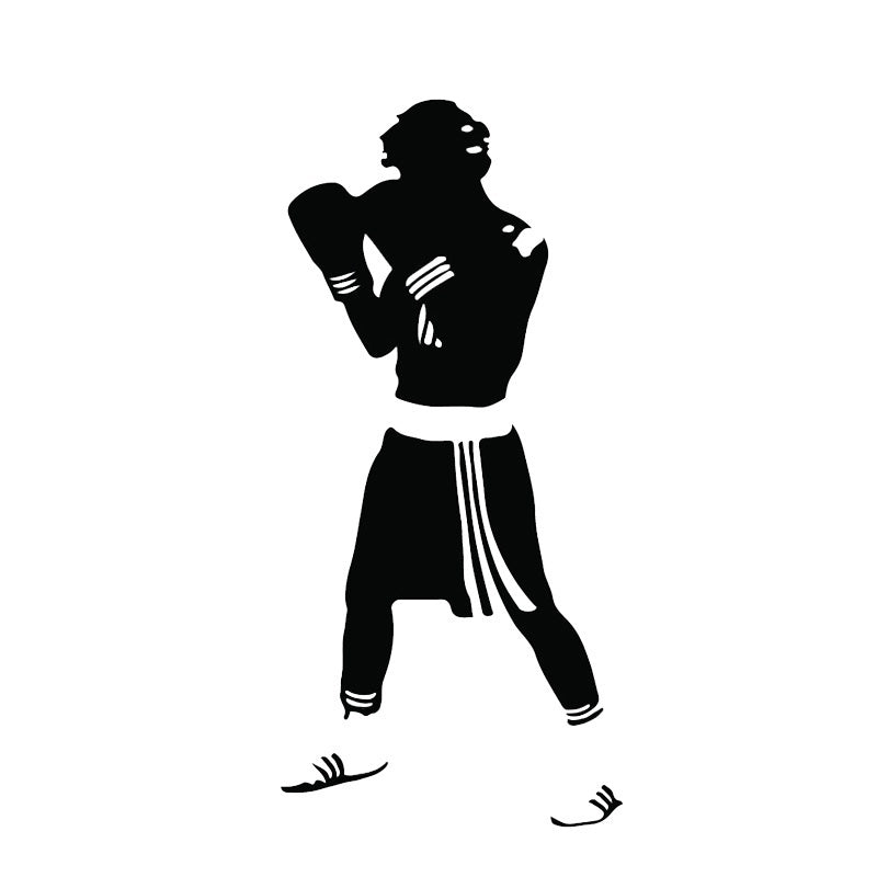 7.7*16.5CM Unique Boxing Gloves Gym Sport Fitness Decor Car Sticker Silhouette Vinyl Accessories C12-0782