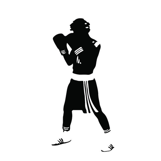 7.7*16.5CM Unique Boxing Gloves Gym Sport Fitness Decor Car Sticker Silhouette Vinyl Accessories C12-0782