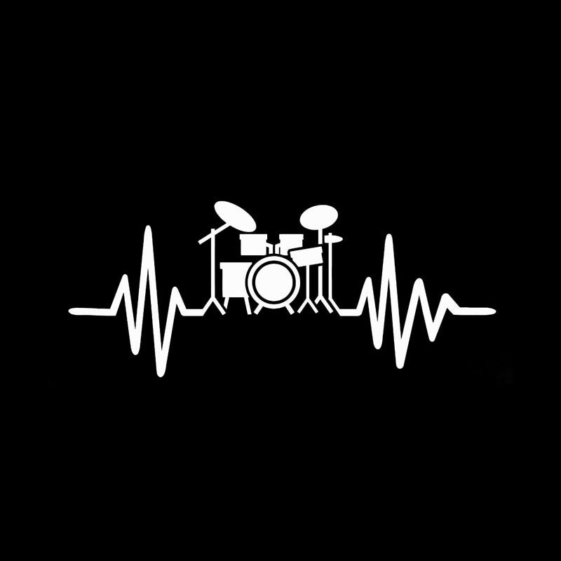 15.1CM*6.2CM  Drum Kit For Drummer Musician Rock Music Lover  Vinyl Car Sticker C22-0778