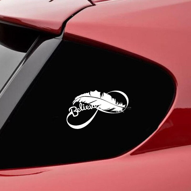 20*10.8CM Beautiful Bird FEATHER Art Graphic Vinyl Decals Car Sticker Black/Silver Accessories S8-1476