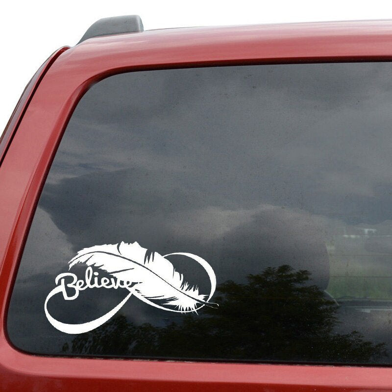 20*10.8CM Beautiful Bird FEATHER Art Graphic Vinyl Decals Car Sticker Black/Silver Accessories S8-1476