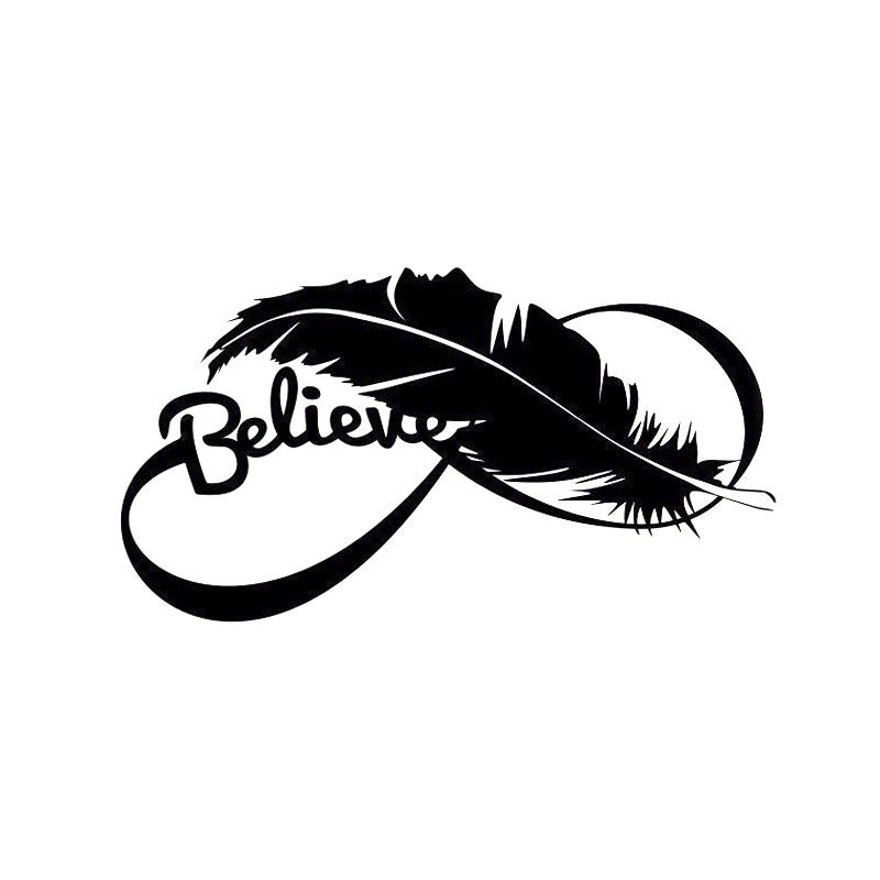 20*10.8CM Beautiful Bird FEATHER Art Graphic Vinyl Decals Car Sticker Black/Silver Accessories S8-1476