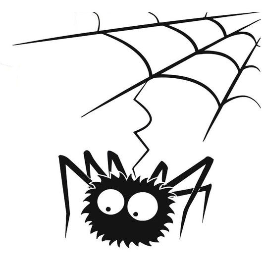 13.6*13CM Cartoon Funny SPIDER WEB Halloween Decal Car Window Sticker Black/Silver Vinyl S8-1303