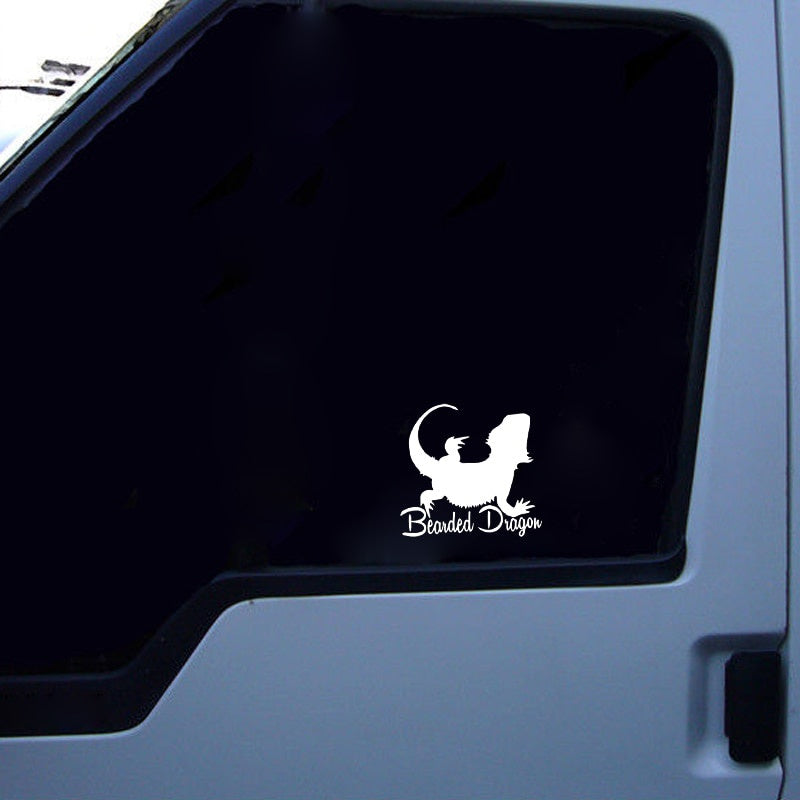 12.4*12CM Funny Bearded Dragon Decor Vinyl Car Stickers Bumper Car Window C12-1108