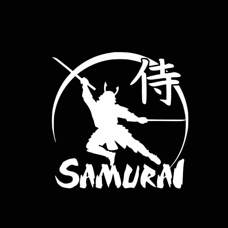 13.2*13.1CM Car Sticker Cool Powerful Japanese Samurai Warrior Decal Soldier Black/Silver Covering The Body Vinyl C21-0081