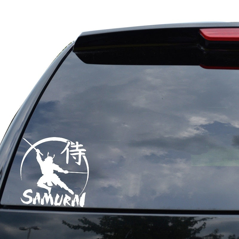 13.2*13.1CM Car Sticker Cool Powerful Japanese Samurai Warrior Decal Soldier Black/Silver Covering The Body Vinyl C21-0081