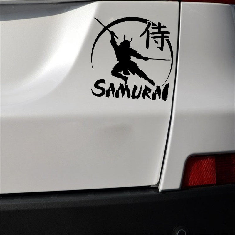 13.2*13.1CM Car Sticker Cool Powerful Japanese Samurai Warrior Decal Soldier Black/Silver Covering The Body Vinyl C21-0081