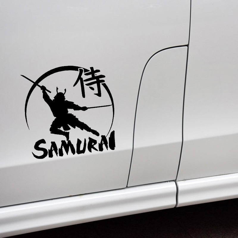 13.2*13.1CM Car Sticker Cool Powerful Japanese Samurai Warrior Decal Soldier Black/Silver Covering The Body Vinyl C21-0081