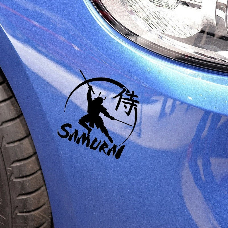 13.2*13.1CM Car Sticker Cool Powerful Japanese Samurai Warrior Decal Soldier Black/Silver Covering The Body Vinyl C21-0081
