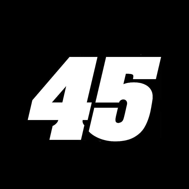 14.2CM*9CM Personality Number 45 Vinyl Car Sticker Decal Graphical Motorcycle Accessories C11-0752