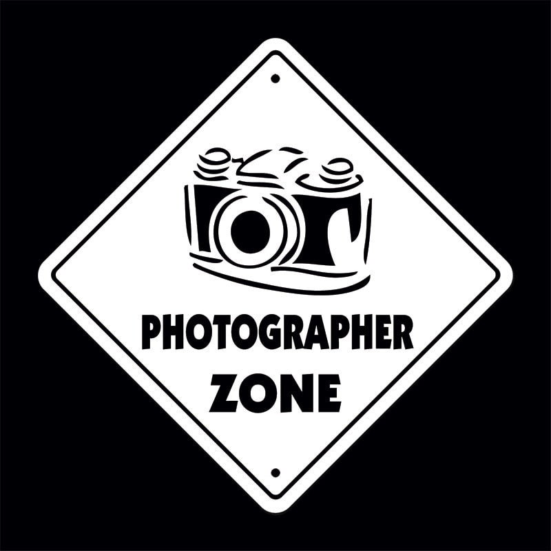 13.5CM*13.5CM Photographer Zone Camera Lens Film Vinyl Black/Silver Car Sticker C22-0846
