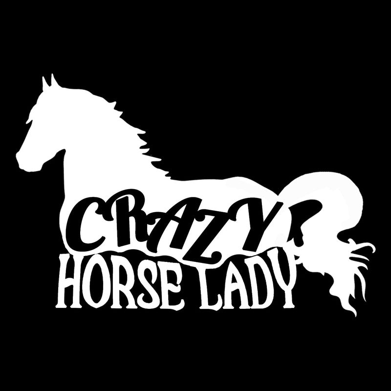 13.6cm*9.2cm Crazy Horse Lady Fashion Animal Car Sticker Vinyl Decal S4-0788