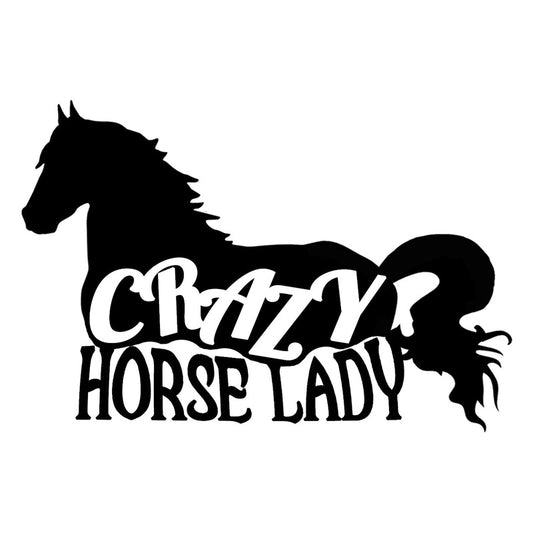 13.6cm*9.2cm Crazy Horse Lady Fashion Animal Car Sticker Vinyl Decal S4-0788