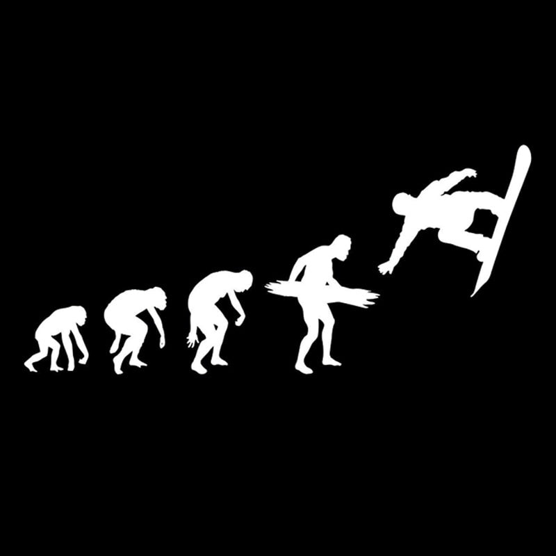 17.6CM*7.9CM Fashion Snowboarding Evolution Extreme Sport Vinyl Car Stickers Silhouette Decor S9-1012