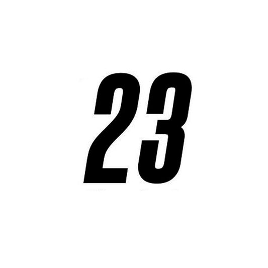 13.8CM*14CM Personality Racing Numbers 23 Vinyl Car Sticker Decal Graphical Black/Silver C11-0750