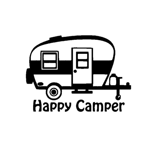 15.3CM*11.1CM Cartoon Creative Art Happy Camper Vinyl Decal Motorcycle Car Sticker Waterproof C11-1333